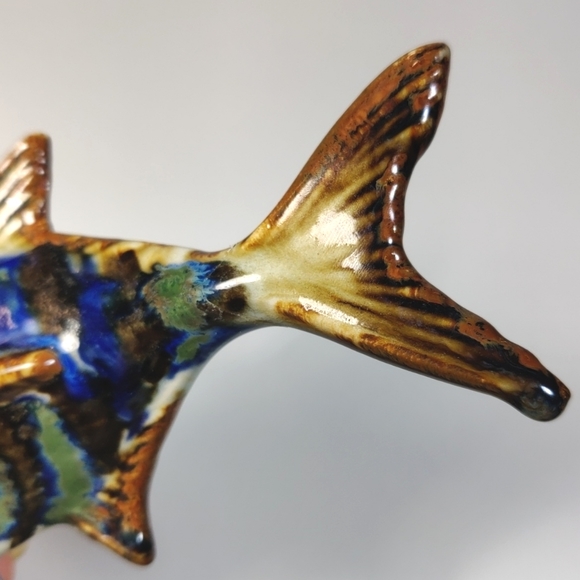 Ken Edwards 8in Vintage Large  Long Leaping Fish Sculpture - Picture 6 of 15